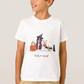 Trick or treat? Honden in Halloween kostuums T-shi T-shirt (Voorkant)