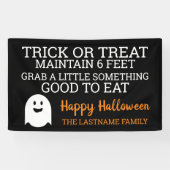 Trick or treat houdt 6 feet - 2020 Halloween Spandoek (Horizontaal)
