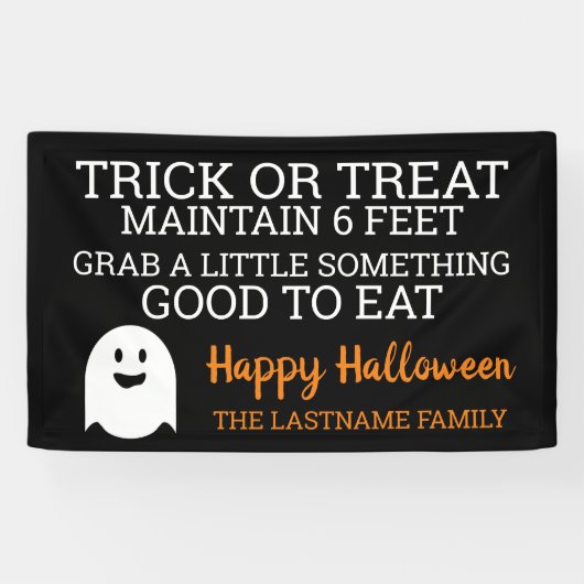 Trick or treat houdt 6 feet - 2020 Halloween Spandoek (Horizontaal)