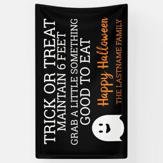 Trick or treat houdt 6 feet - 2020 Halloween Spandoek (Verticaal)