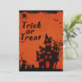 Trick or treat House Halloween Wedding Party  Kaart (Staand voorkant)