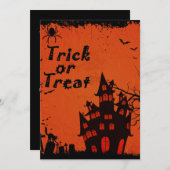 Trick or treat House Halloween Wedding Party  Kaart (Voorkant / Achterkant)