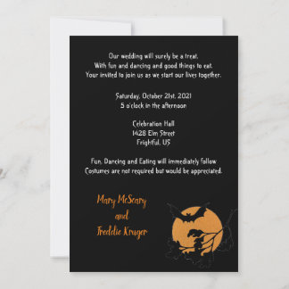 Trick or treat House Halloween Wedding Party Kaart