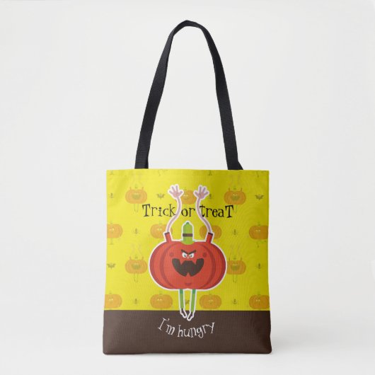 Trick or treat, ik heb honger tote bag (Voorkant)