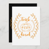 Trick or treat in planten frame  feestdagenkaart (Voorkant / Achterkant)