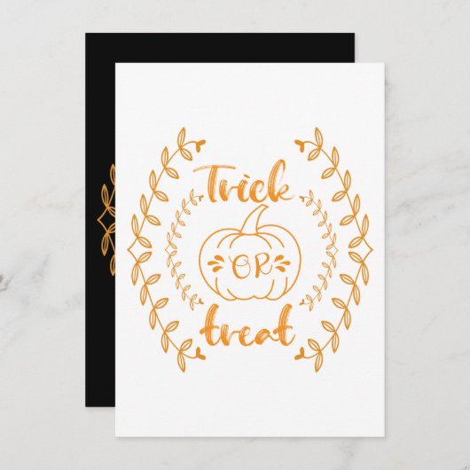 Trick or treat in planten frame feestdagenkaart (Voorkant / Achterkant)