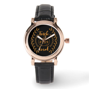 Trick or treat in planten lijst horloge