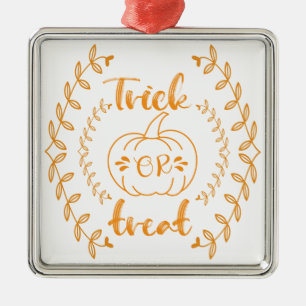 Trick or treat in planten lijst metalen ornament