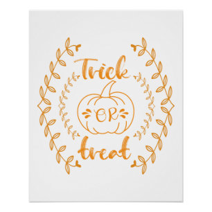 Trick or treat in planten lijst perfect poster