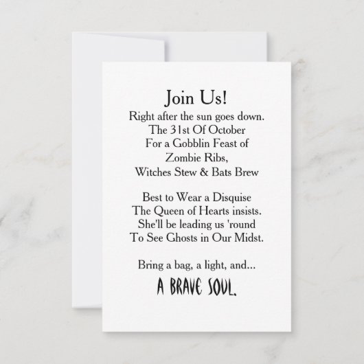 Trick or treat is zo'n mooie halloween party kaart (Achterkant)