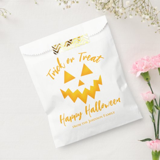 Trick or treat Jack O lantaarn Sinaasappel Hallowe Bedankzakje (Gezegeld)