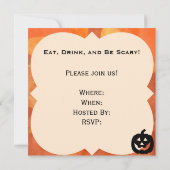 Trick or treat Jack-O'-Lantern Halloween Invites Kaart (Achterkant)