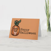 Trick or Treat Jack O Lantern Halloween Pompoen Kaart (Voorkant)