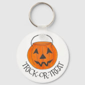 Trick-or-Treat Jack o' Lantern Halloween Pumpkin Sleutelhanger (Voorkant)
