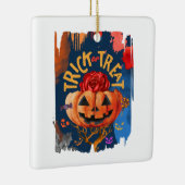 Trick or treat - Jack-o'-Lantern met Red Rose (1) Keramisch Ornament (Rechts)