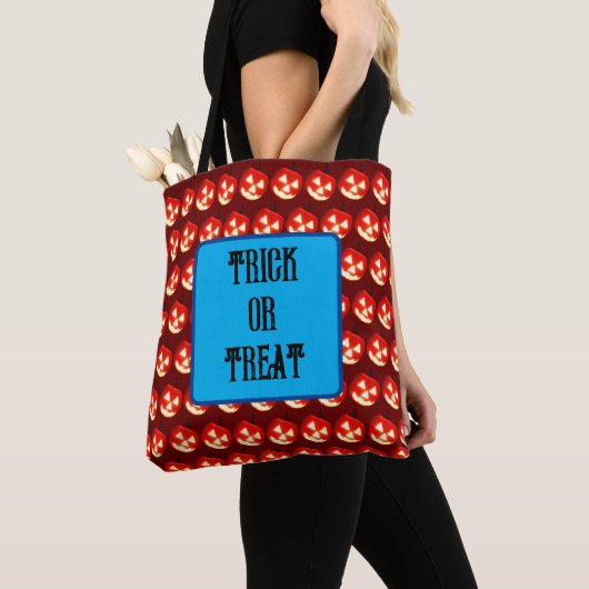 Trick or treat Jack-O-Lantern pompoenpatroon Tote Bag (Dichtbij)