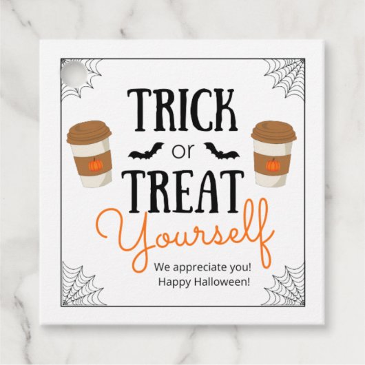 Trick or treat jezelf Halloween Gift Label (Voorkant)