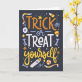Trick or treat jezelf kaart (Gele Bloem)