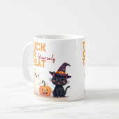 trick or treat jezelf koffiemok (Voorkant links)