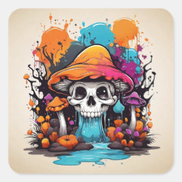 Trick or treat jezelf vierkante sticker