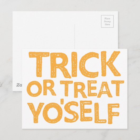 trick or treat jij zelf briefkaart (Voorkant / Achterkant)