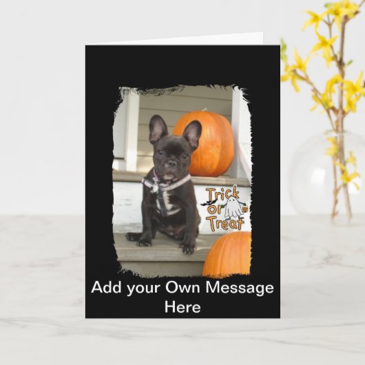 Trick or treat kaart (Gele Bloem)