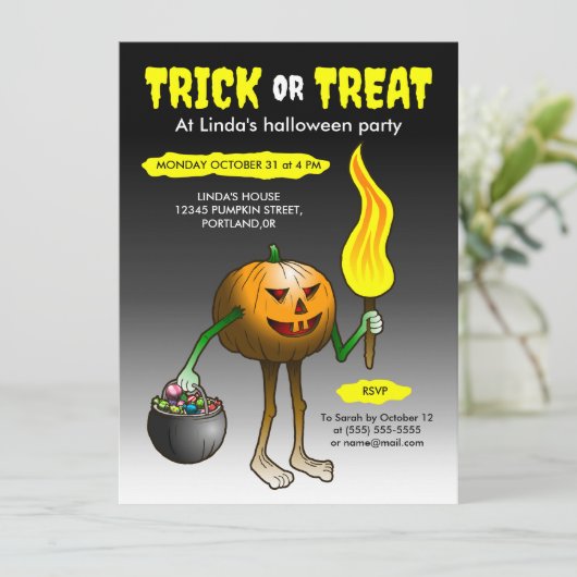 Trick or treat kaart (Staand voorkant)