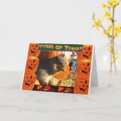 Trick or treat kaart (Gele Bloem)