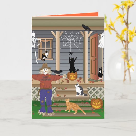 Trick or treat kaart (Gele Bloem)