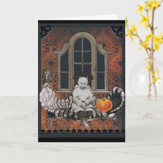 Trick or treat kaart (Gele Bloem)