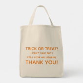 Trick or treat kan niet praten tote bag (Achterkant)