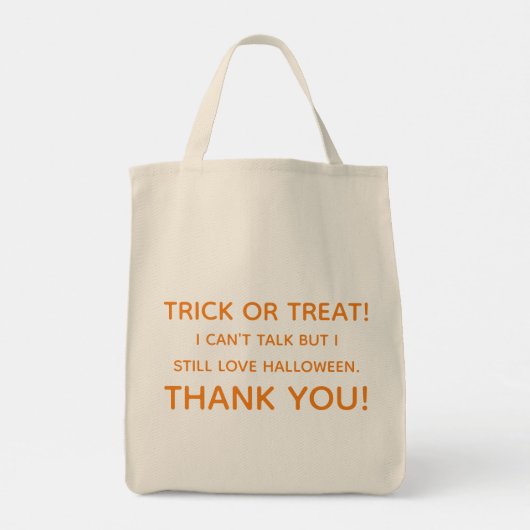 Trick or treat kan niet praten tote bag (Achterkant)