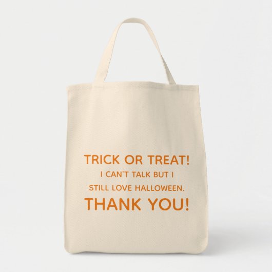 Trick or treat kan niet praten tote bag (Voorkant)