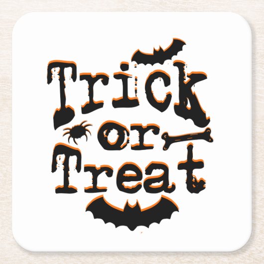 trick or treat kartonnen onderzetters (Voorkant)