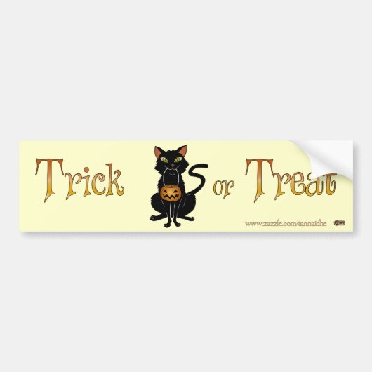 Trick or treat Kat Bumpersticker (Voorkant)