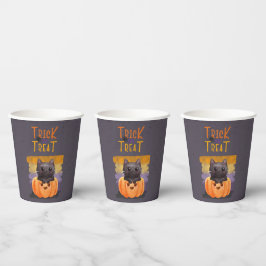 Trick or treat kat papieren bekers