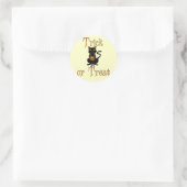 Trick or treat Kat Ronde Sticker (Tas)