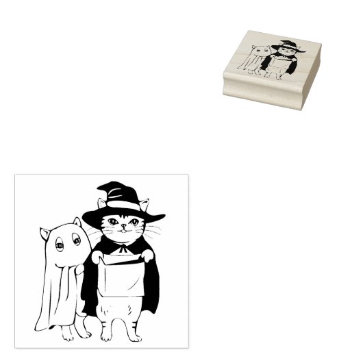 Trick or treat Katten, kunststempel Rubberstempel (Gestempeld)