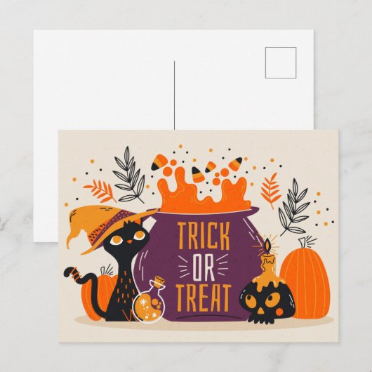 Trick or treat katten Magische Potion Brew Briefkaart (Voorkant / Achterkant)