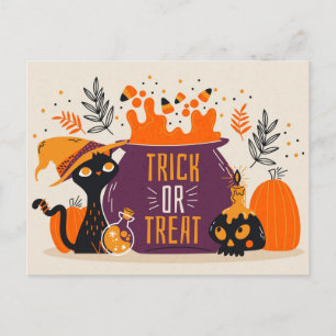 Trick or Treat Katten Magische Toverdrank Brouwsel Briefkaart