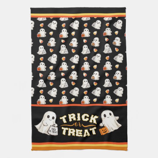 Trick or treat keukenhanddoek (Verticaal)