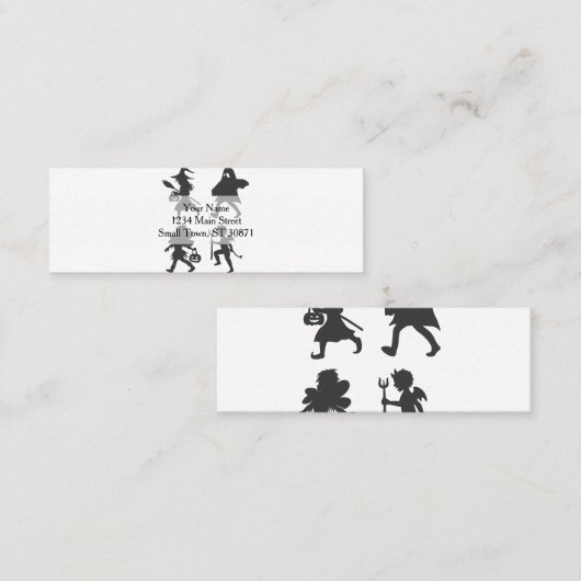 Trick or treat - Kies achtergrondkleur Mini Visitekaartje (Voorkant / Achterkant)