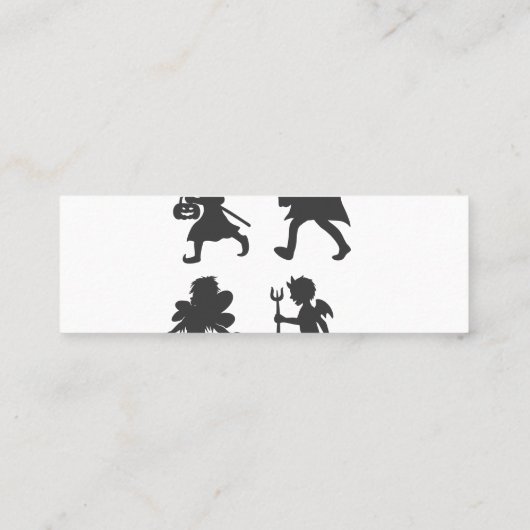 Trick or treat - Kies achtergrondkleur Mini Visitekaartje (Achterkant)