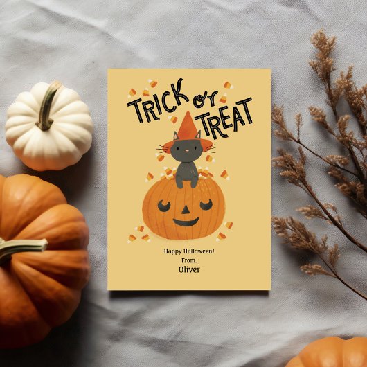 Trick or treat Kinder Halloween Klaslokaal Kaart