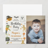 Trick or treat Kinder Halloween Verjaardagsuitnodi Kaart (Voorkant / Achterkant)