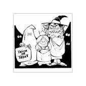 Trick or treat kinder kunststempel voor de illustr rubberstempel (Afrduk)