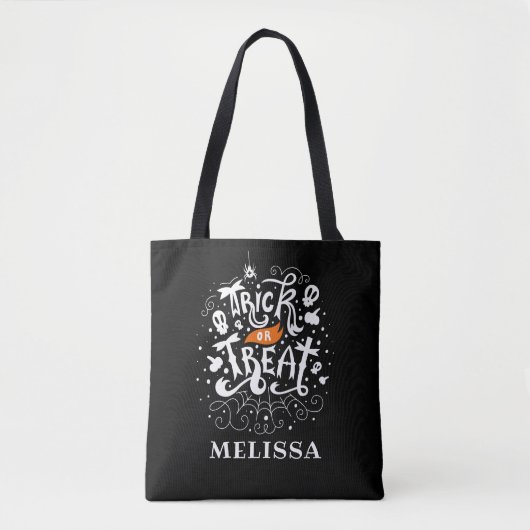 Trick or Treat Kinderen Custom Halloween Tote Bag (Voorkant)