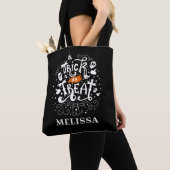 Trick or Treat Kinderen Custom Halloween Tote Bag (Dichtbij)