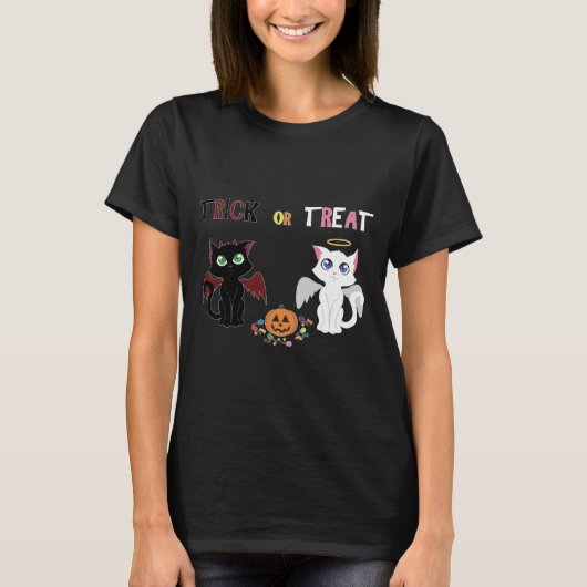 Trick or treat Kittens T-shirt (Voorkant)
