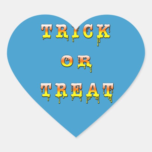 Trick or treat (kleur van het maïskolf) hart sticker (Voorkant)